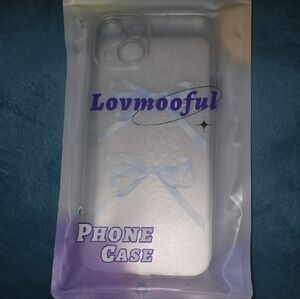 Clear Blue Bow Phone Case